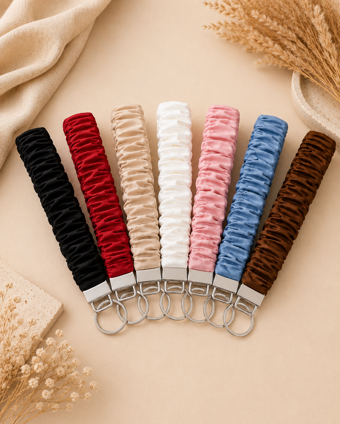 Bulk Scrunchie Wristlet Key Fobs – Assorted Colours | 12 pcs+