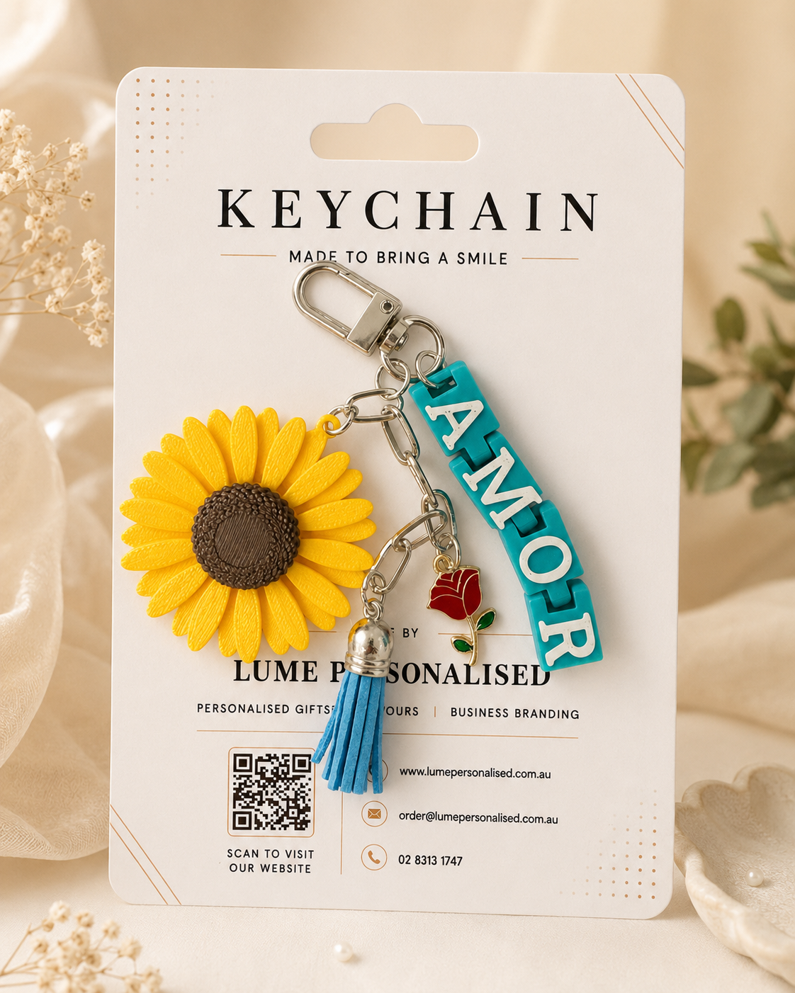 Personalised Name Keychain with Charms