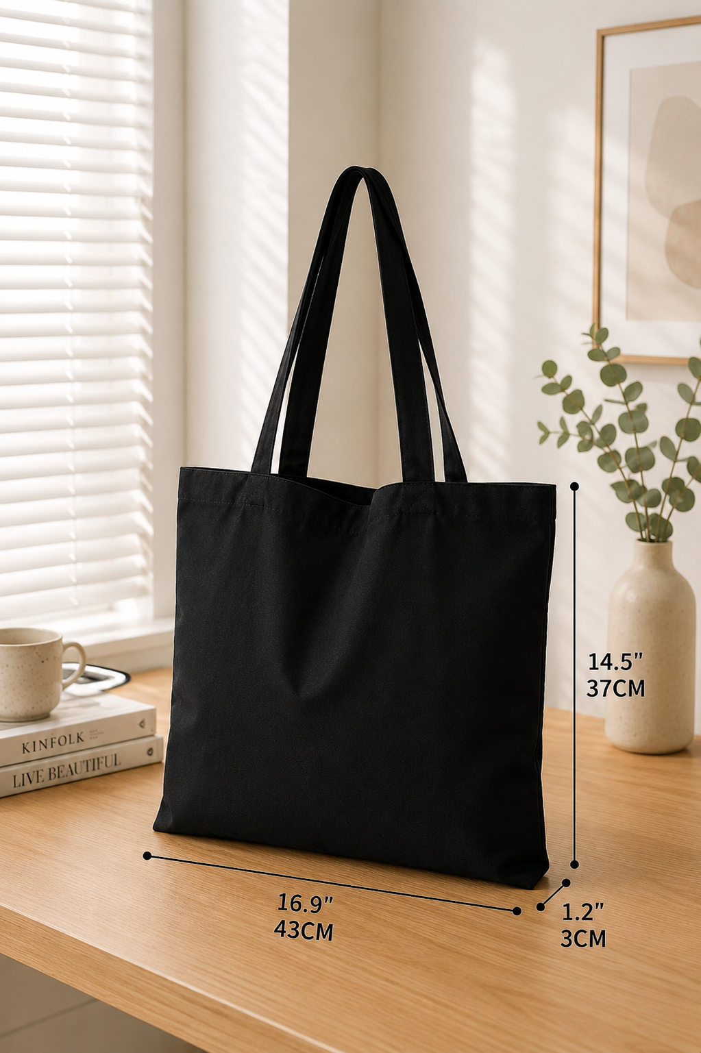Large Landscape Canvas Shopper Tote Bag