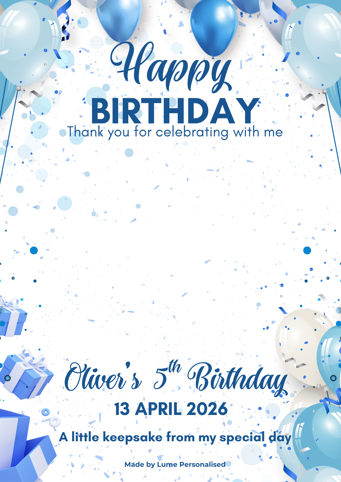 Custom Magnet with Backing Card (Chibi illustration) - Birthday