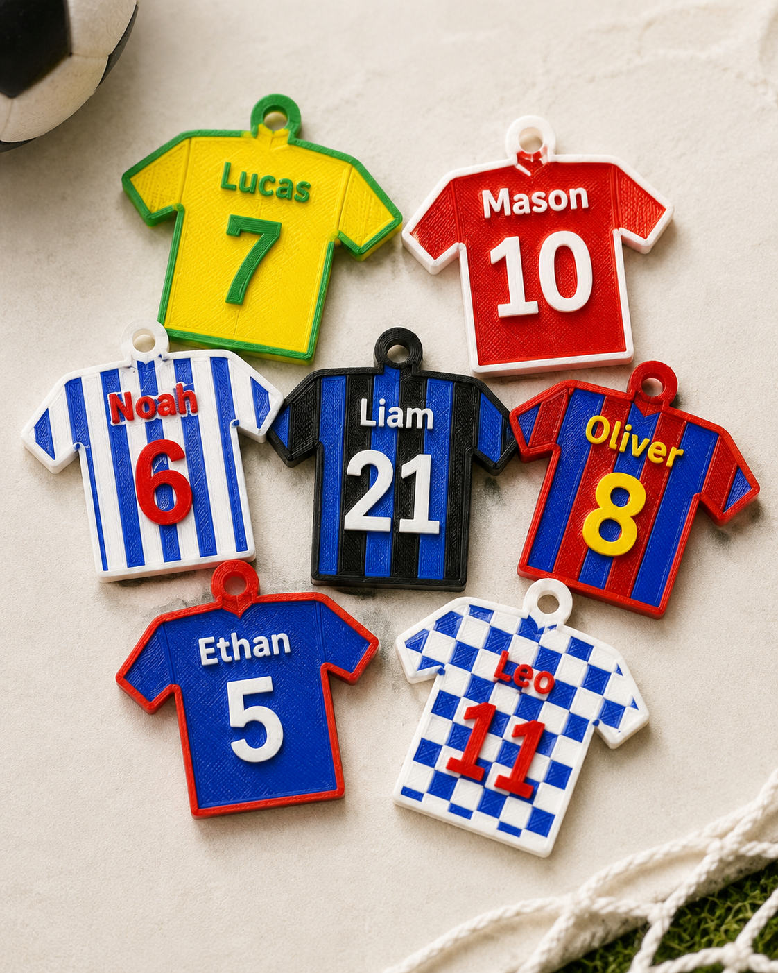 Personalised Soccer Jersey Keychain