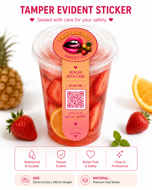 Custom Tamper Evident Sticker with QR Code