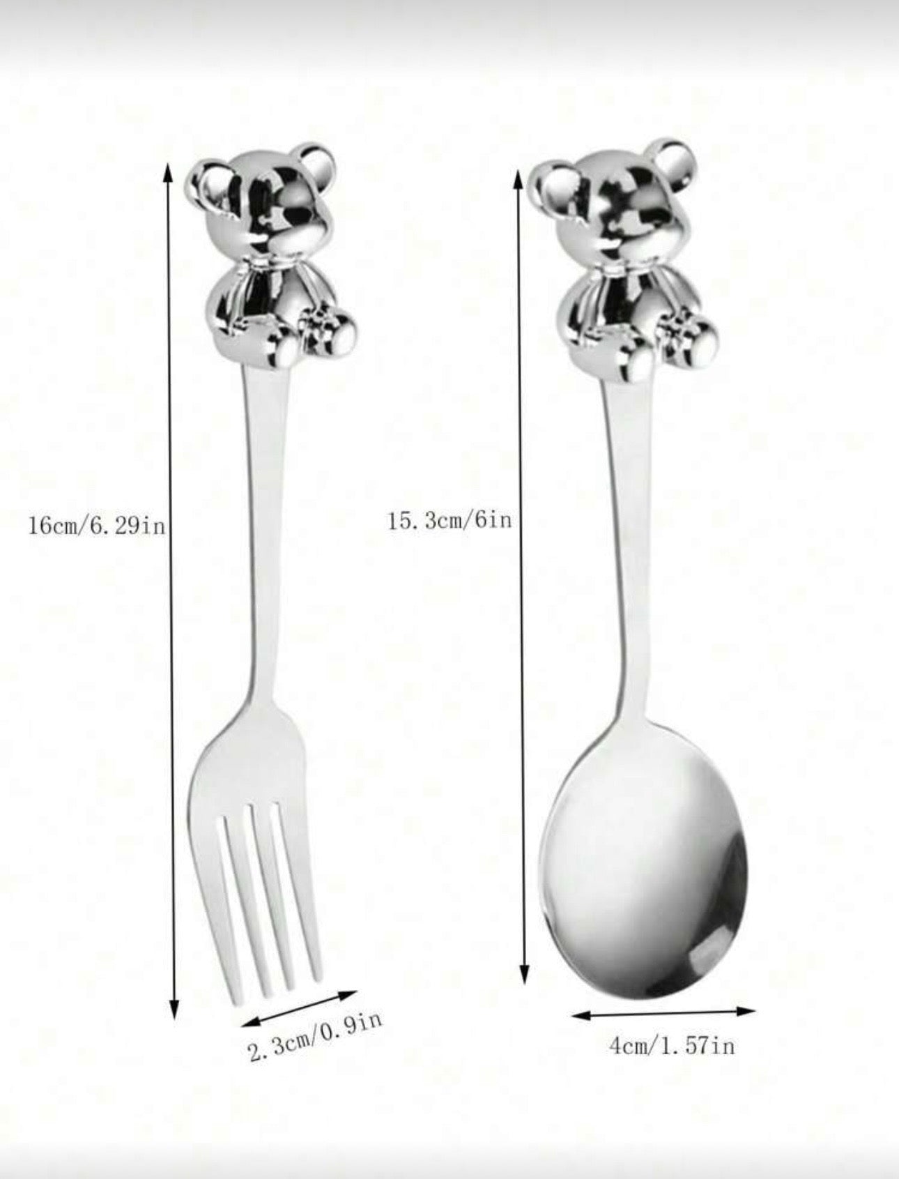 Personalised Bear Spoon & Fork Set