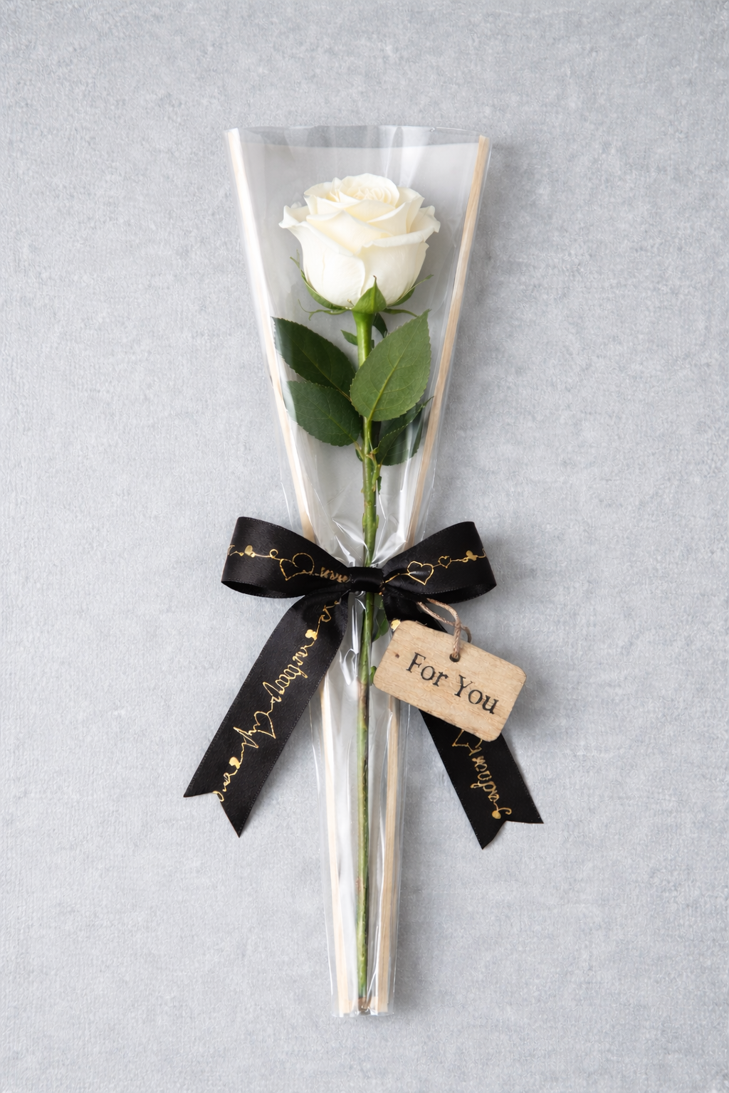 Single Rose - White/Pink