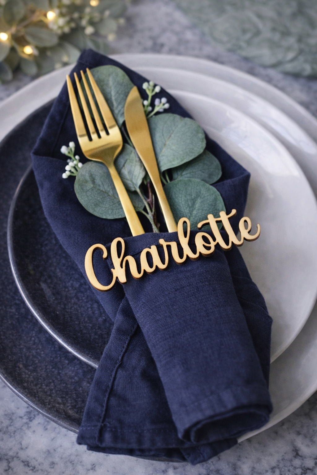 Personalised Wooden Name Place Cards - Small