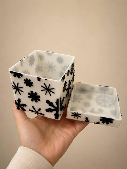 3D Printed Snowflake Gift Box with Jute Rope | Custom Colour Available