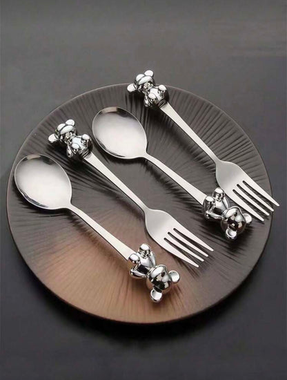 Personalised Bear Spoon & Fork Set