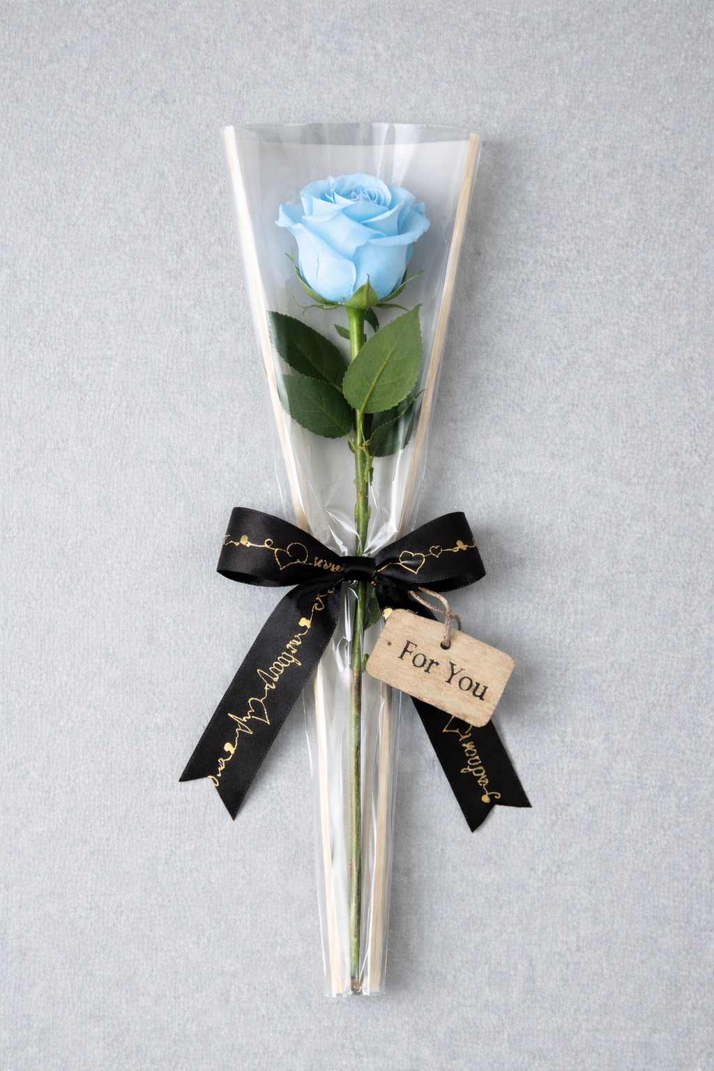 Single Rose - Blue/Pink