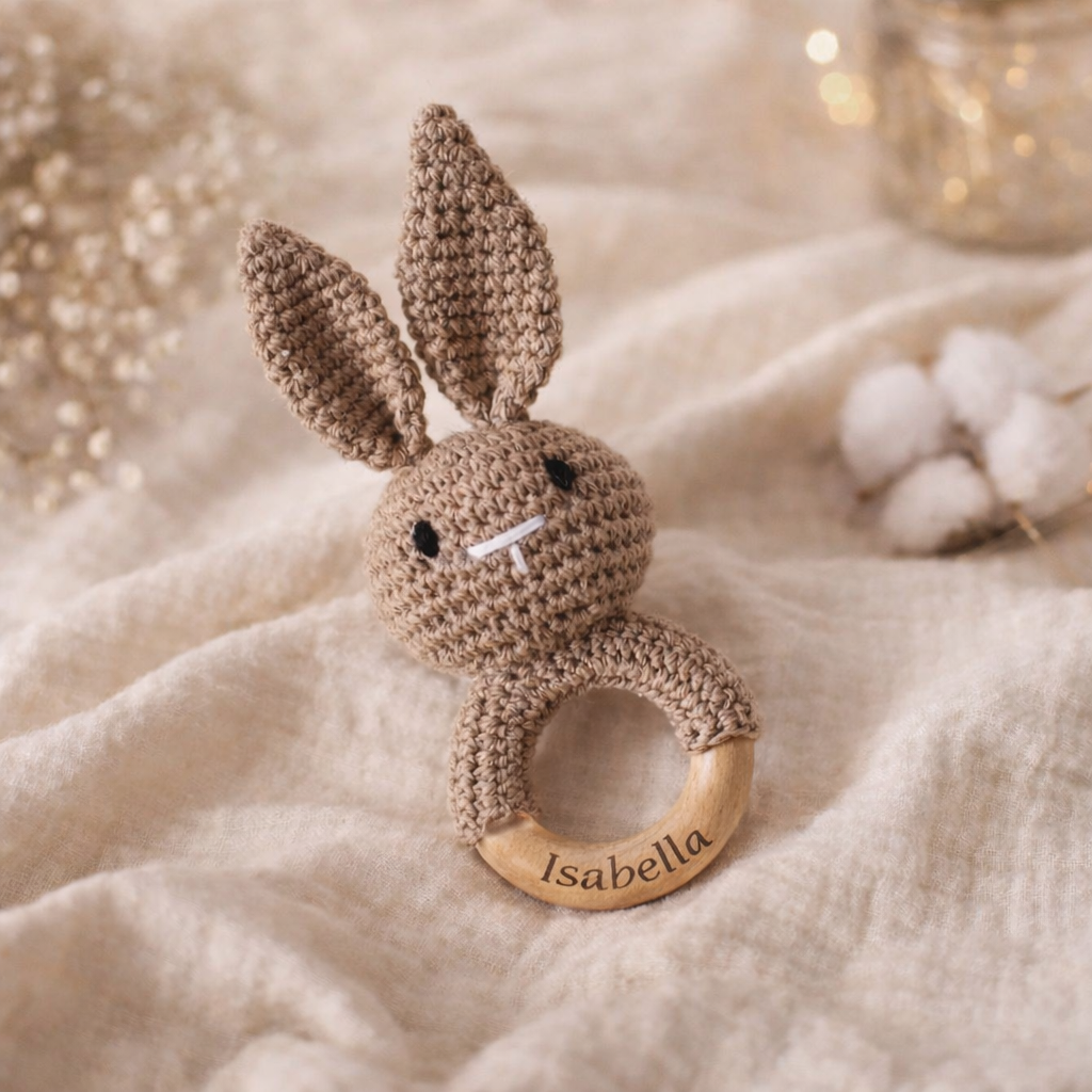 Crochet Bunny Baby Rattle