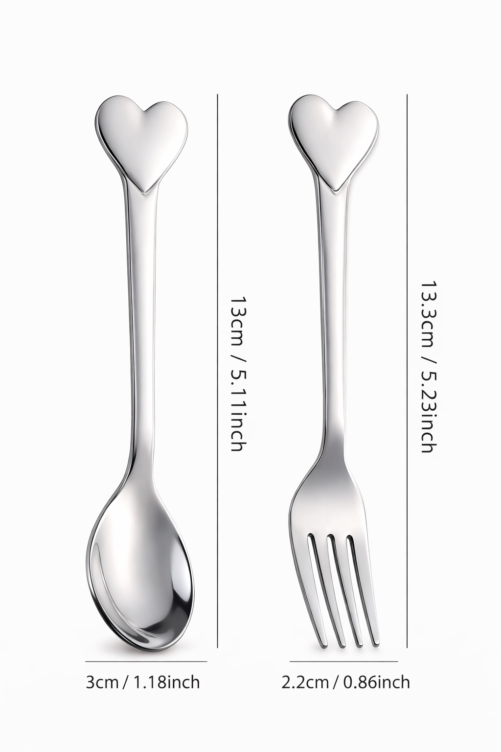 Personalised Heart Spoon & Fork Set