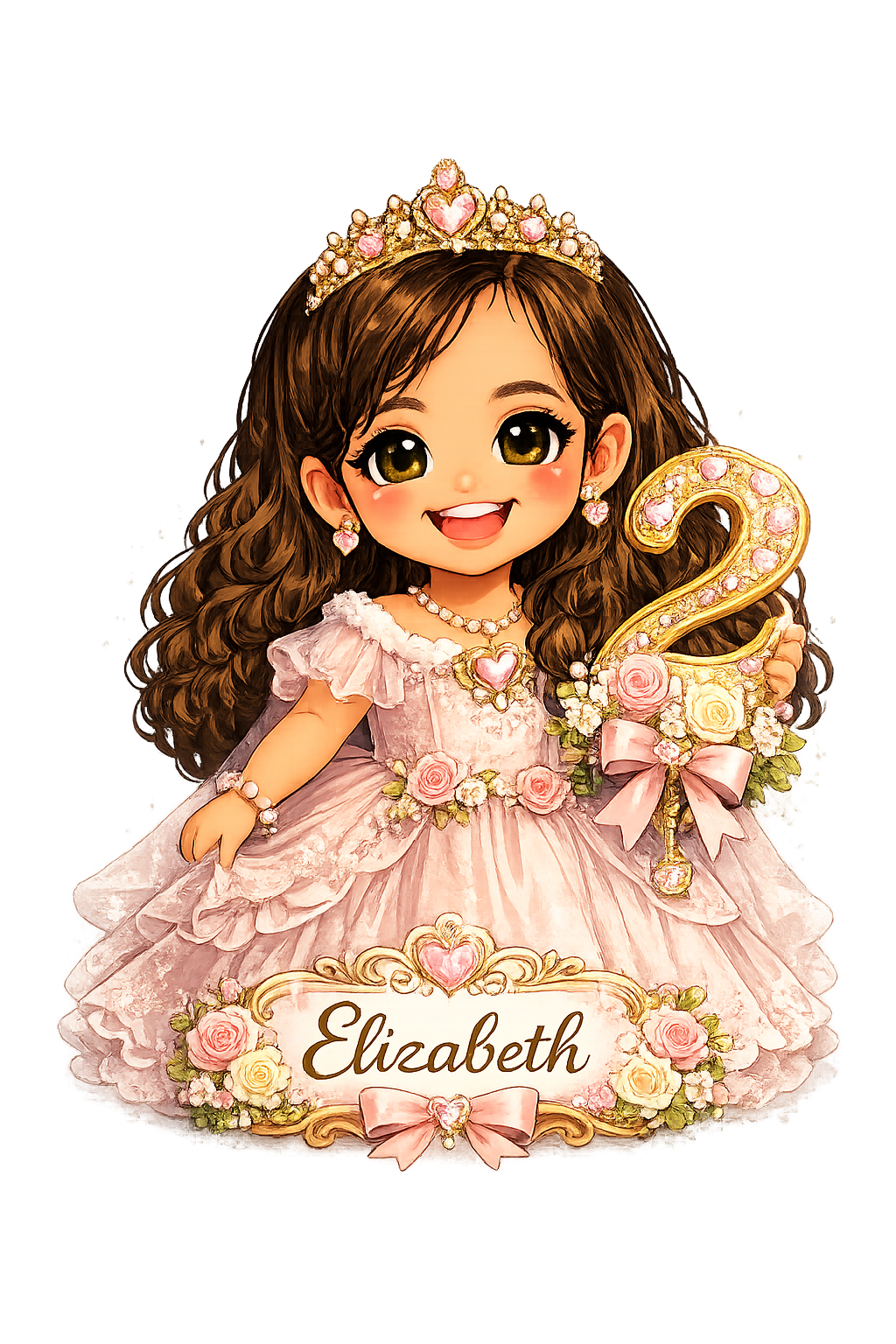 Custom Magnet with Backing Card (Chibi illustration) - Birthday