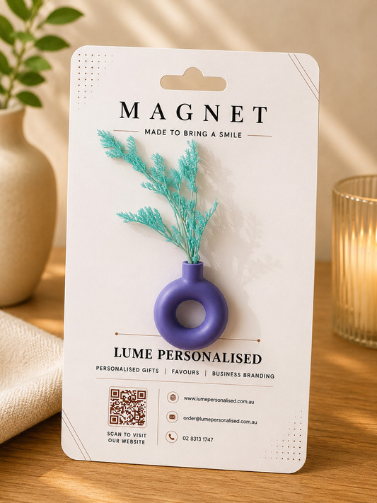 Floral Vase Magnet - Light Blue Flower
