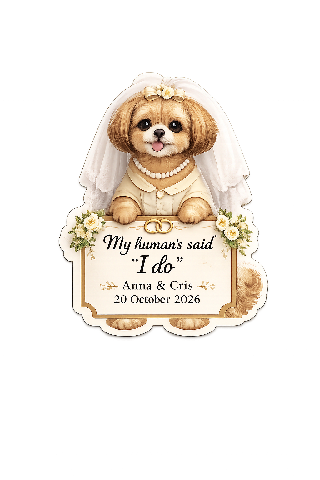 Custom Magnet with Backing Card - Wedding