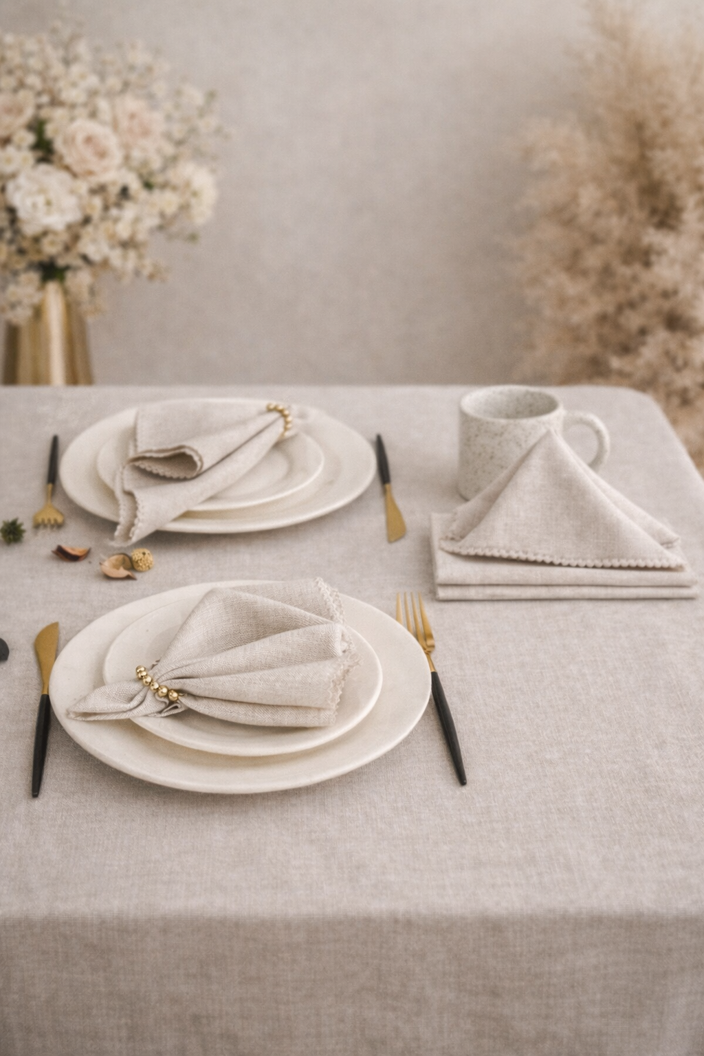 Personalised Linen Napkin – Scalloped Edge
