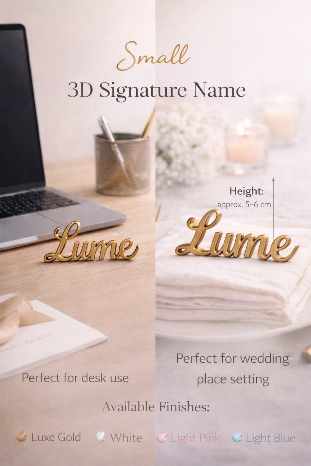 Lume 3D Signature Name – Small