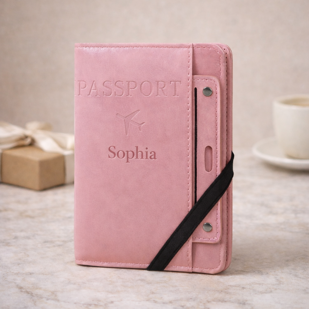 Personalised Passport Holder &amp; Card Case (PU Leather)
