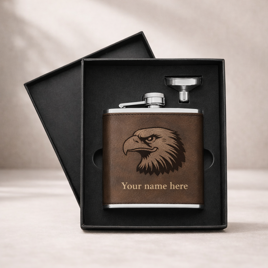 Personalised Hip Flask Gift Set