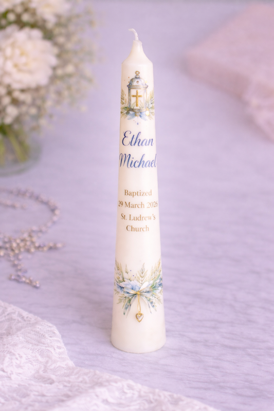 Personalised Baptism Taper Candle - Girl