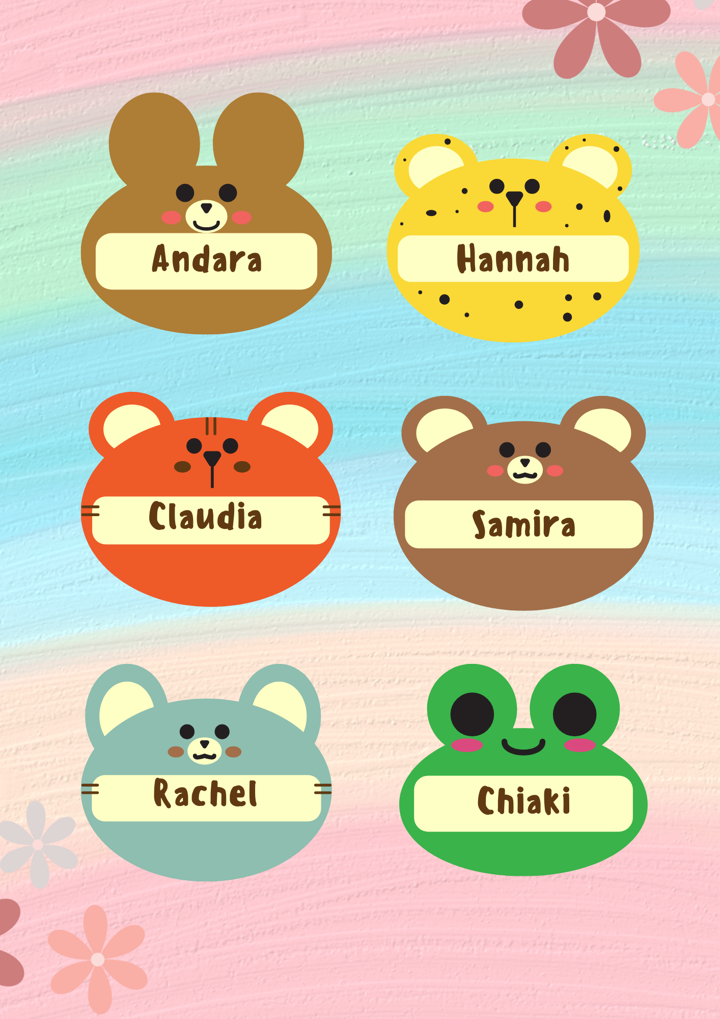 Neutral Animal Sign Theme Sticker - Waterproof A4 Value Sheet