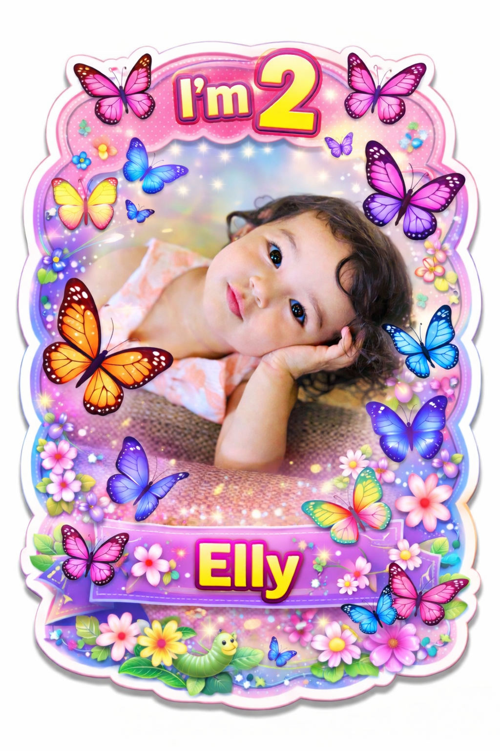 Custom Magnet with Backing Card (Chibi illustration) - Birthday