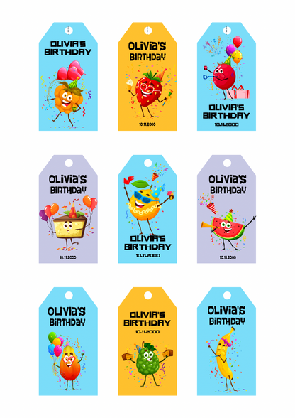 Personalised Birthday Thank You Tags - 12 tags only