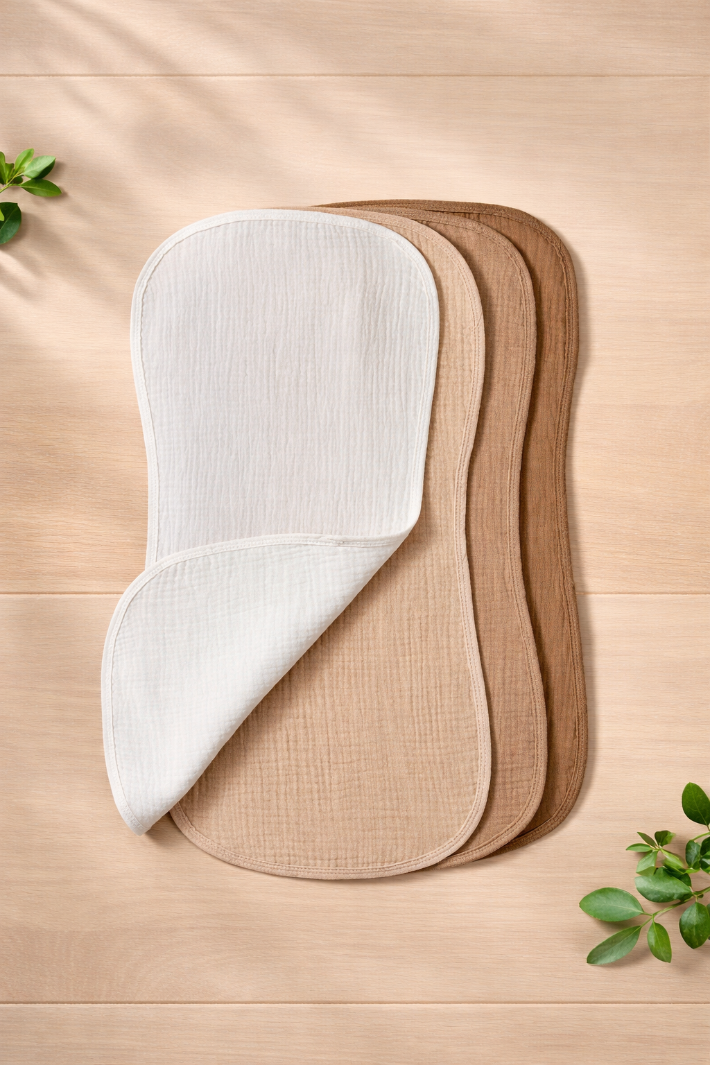 Embroidered Muslin Burp Clothes