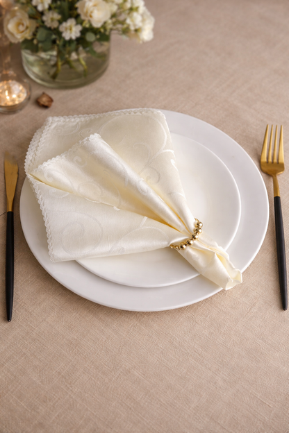 Personalised Minimalist Floral Trim Napkin