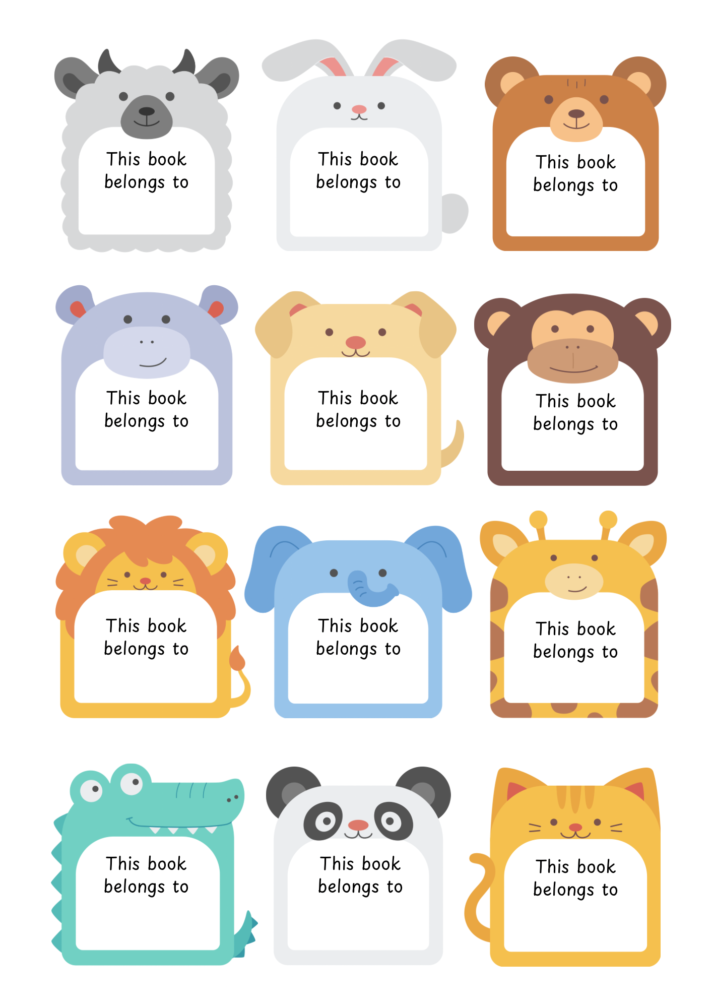 Animal Theme Sticker - Waterproof A4 Value Sheet