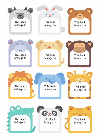 Animal Theme Sticker - Waterproof A4 Value Sheet