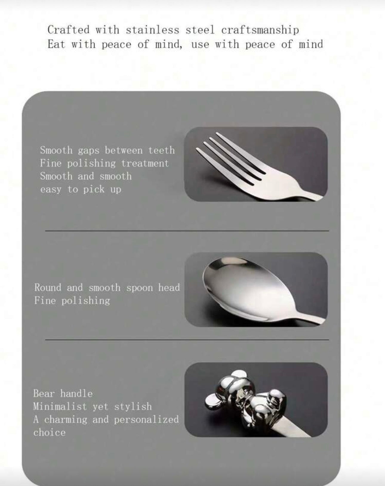 Personalised Bear Spoon & Fork Set