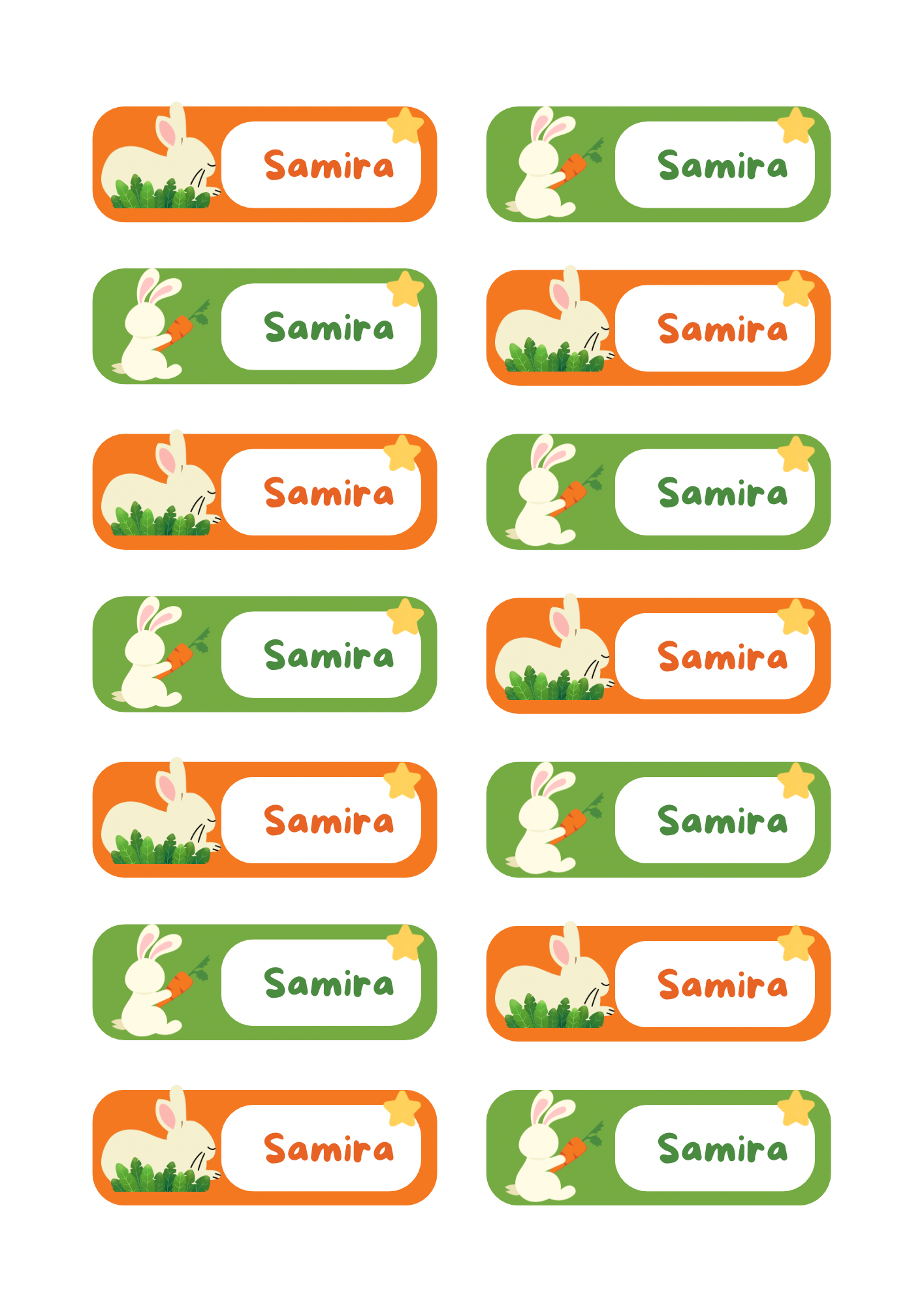 Bunny Theme Sticker - Waterproof A4 Value Sheet