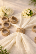 Rustic Woven Jute Napkin Rings – Set of 2