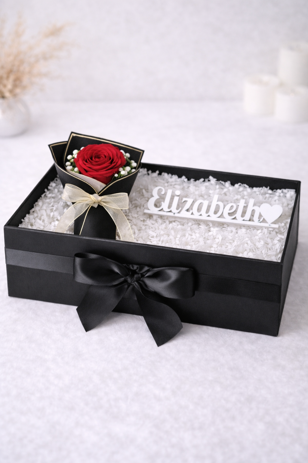Personalised Flower, Name & Ferrero Gift Box