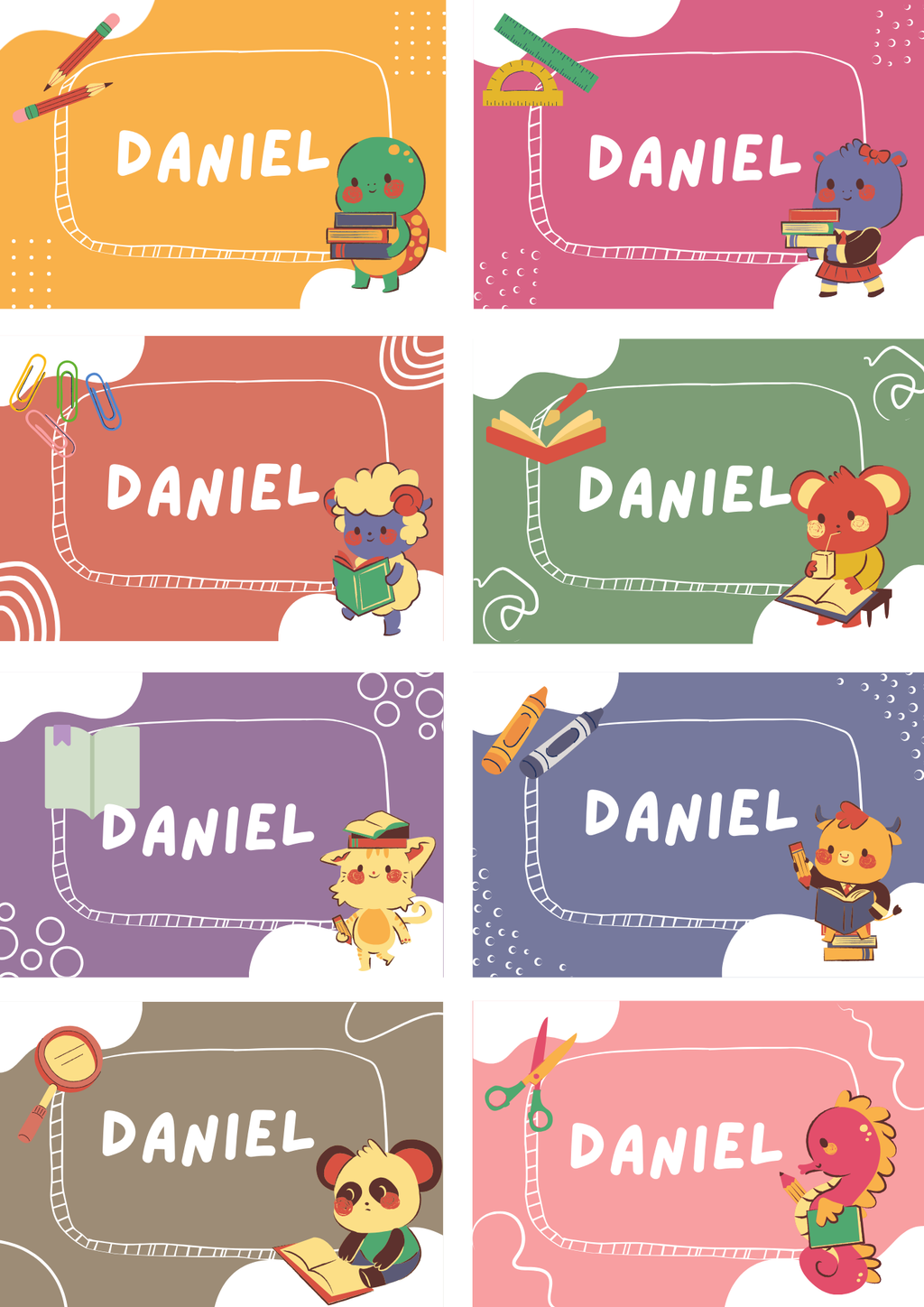 Animal Theme Sticker - Waterproof A4 Value Sheet