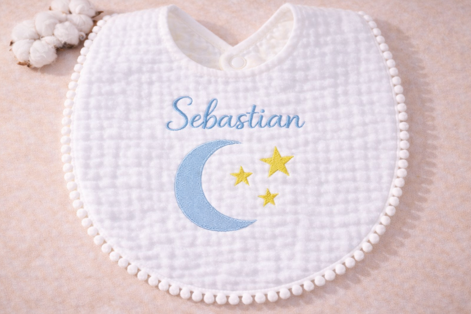 Embroidered Muslin bibs