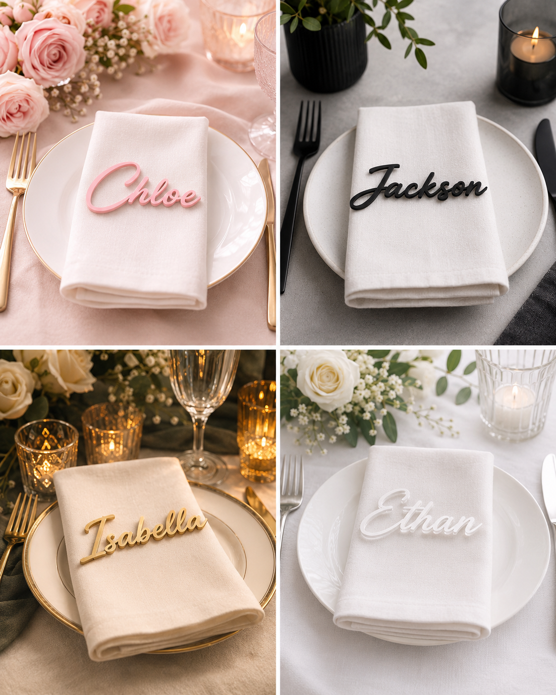 Personalised Acrylic Name Place Card - 4cm height