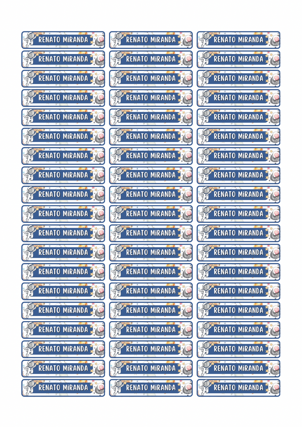 Space / Astronaut Theme Sticker - Waterproof A4 Value Sheet