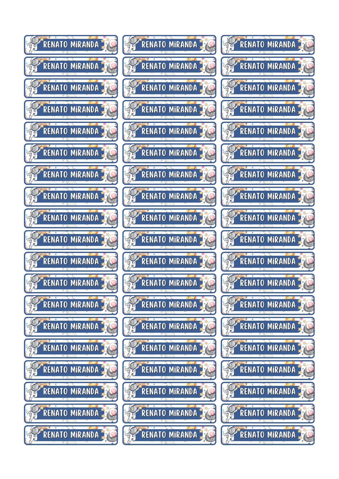Space / Astronaut Theme Sticker - Waterproof A4 Value Sheet