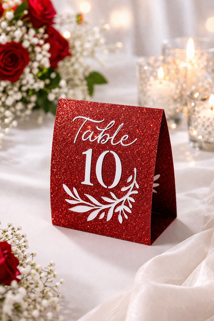 Elegant Glitter Table Numbers