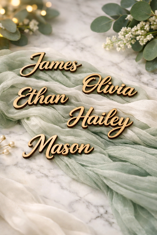 1pc Personalised Wooden Name Place Cards - 3.5 cm