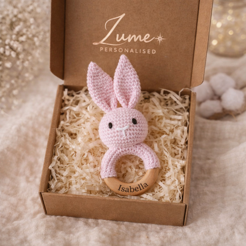 Crochet Bunny Baby Rattle