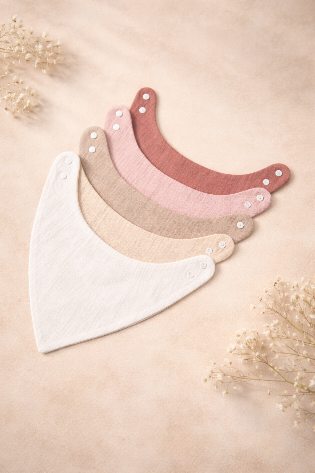 Embroidered Triangular Muslin bibs