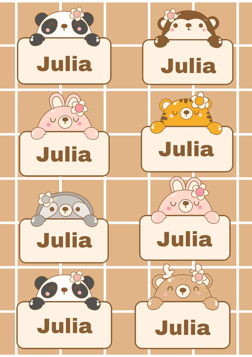 Neutral Animal Sign Theme Sticker - Waterproof A4 Value Sheet