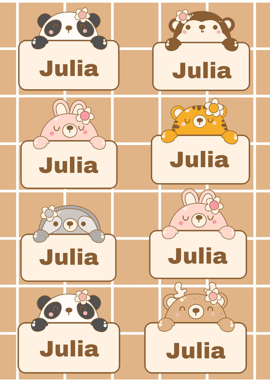 Neutral Animal Sign Theme Sticker - Waterproof A4 Value Sheet
