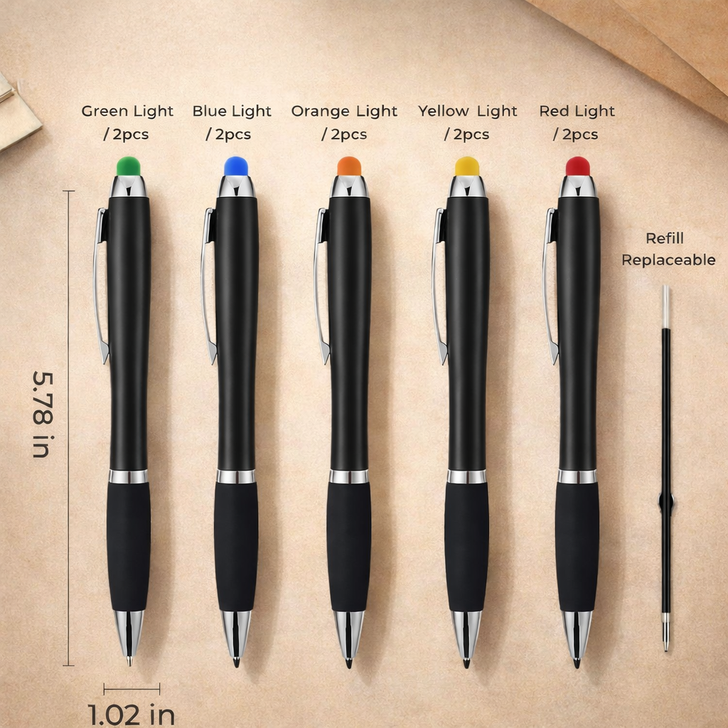 Bulk Personalised LED Stylus Pens (Laser Engraved)
