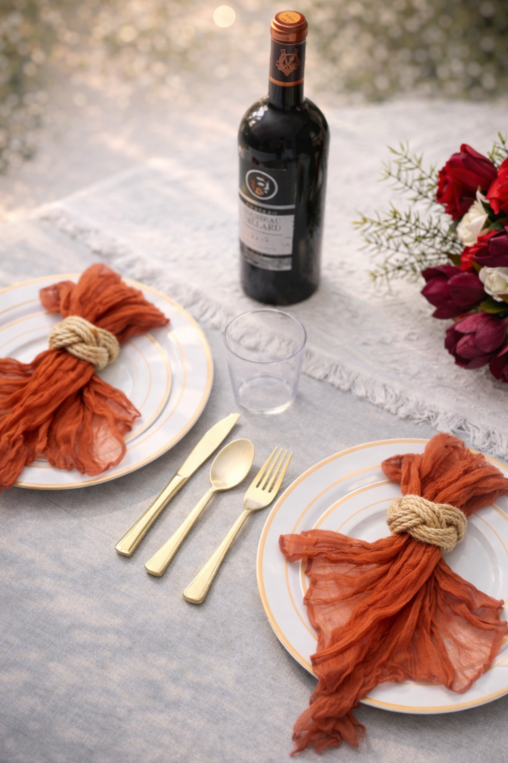 Rustic Woven Jute Napkin Rings – Set of 2