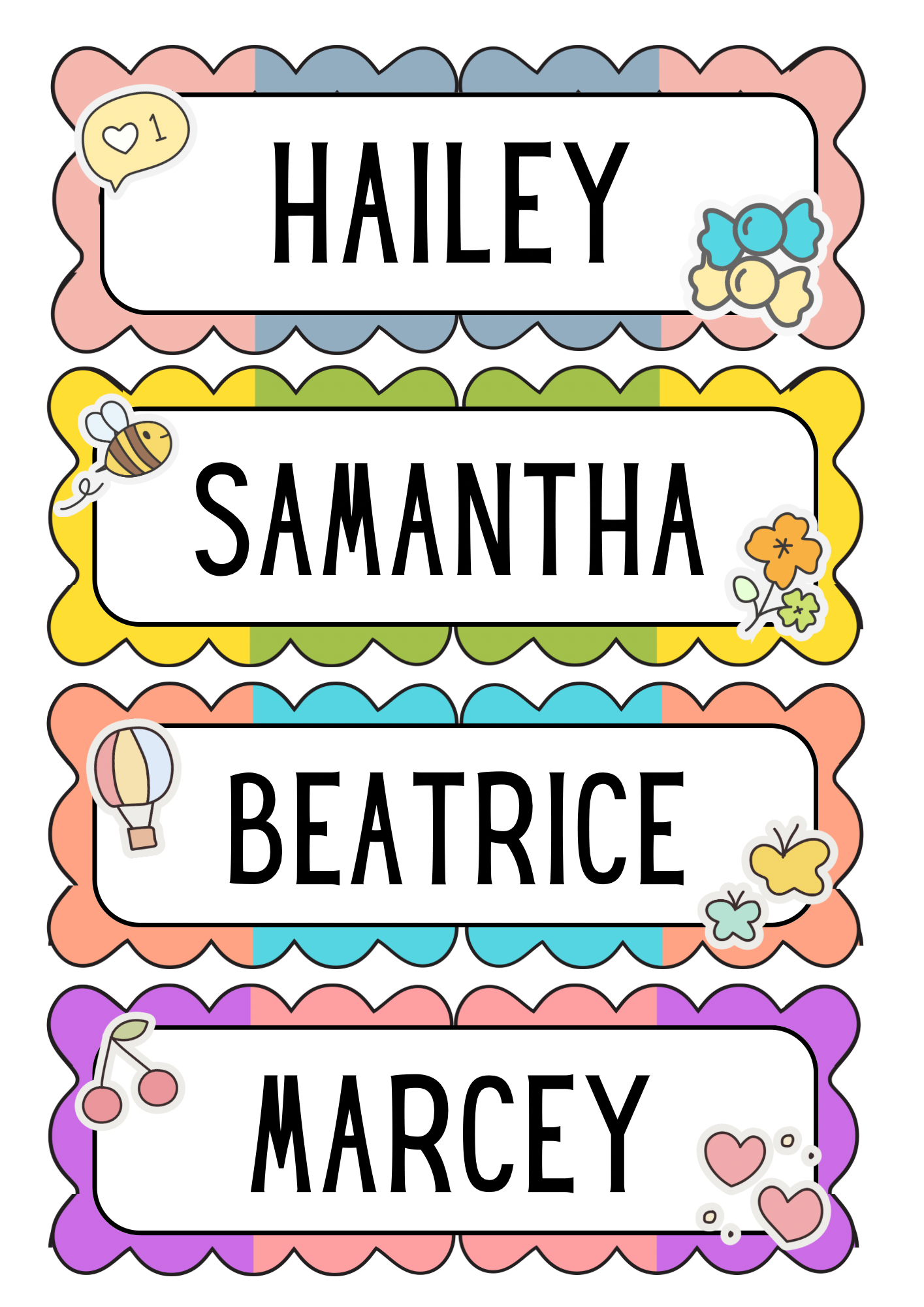 Cute Girl Aesthetic Theme Sticker - Waterproof A4 Value Sheet