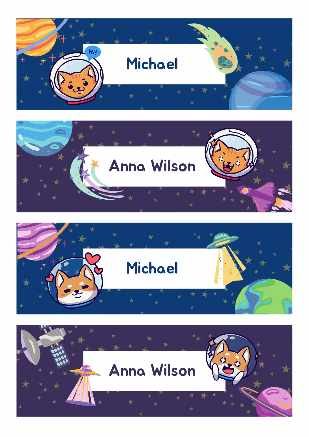 Space Theme Sticker - Waterproof A4 Value Sheet