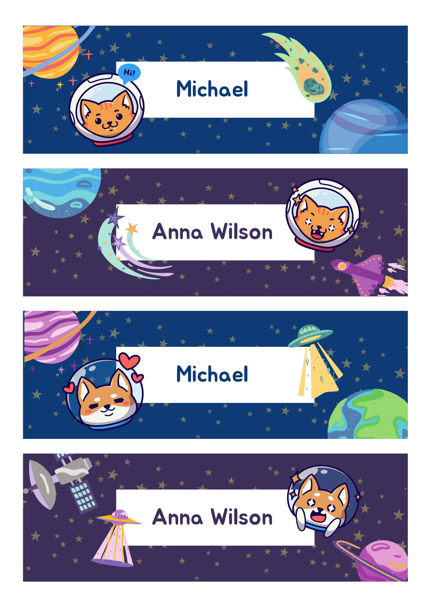 Space Theme Sticker - Waterproof A4 Value Sheet