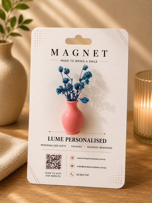 Floral Vase Magnet - Blue Flower